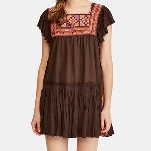 FREE PEOPLE DAY GLOW BOHO MINI DRESS L $128 NWT